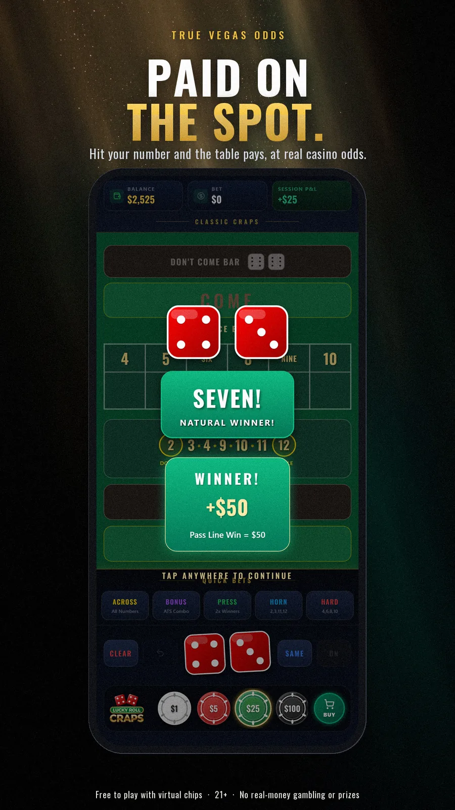 Lucky Roll Craps screenshot 1