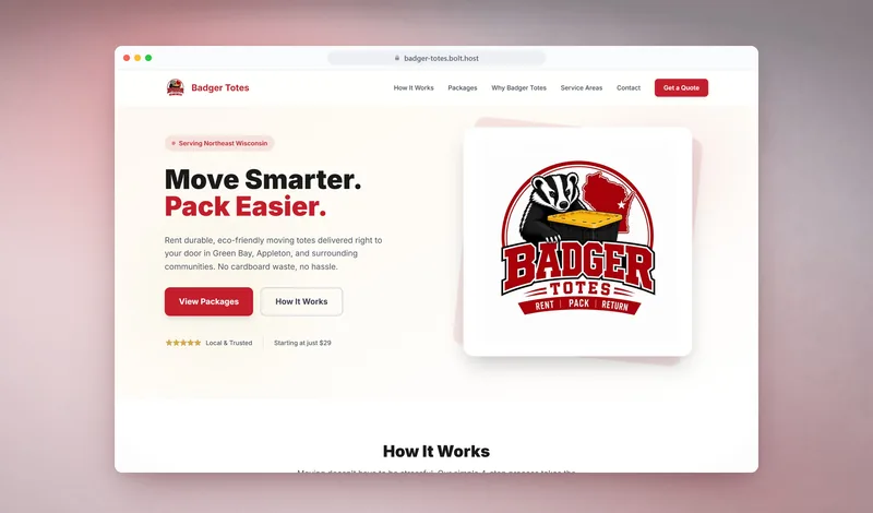 Badger Totes website