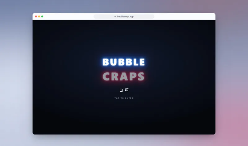 Bubble Craps website