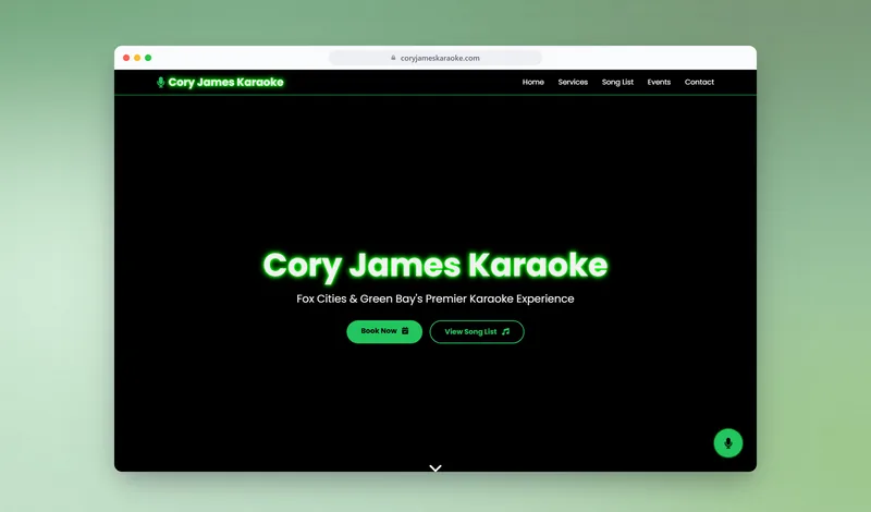 Cory James Karaoke website